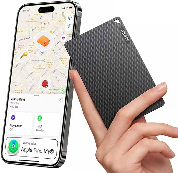 Wallet Tracker Card for Apple Find My, [Apple MFi Certified], 5+ Year Battery, iOS Only Bluetooth Item Finder, Ultra-Slim Smart Card Tracker for Wallet, Passport, Luggage, Purse & Backpack