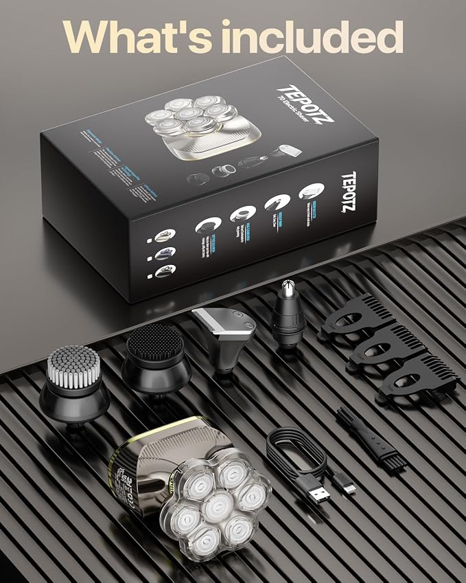 Head Shavers for Bald Men, Close & Smooth Electric Razor for Head & Face, IPX7 Waterproof Wet/Dry Head Shaver, Starts up Fast, High Speed-Gunmetal Gold