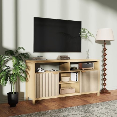 47" Corner TV Stand for TVs up to 55 Inch, Mid Century Entertainment Center