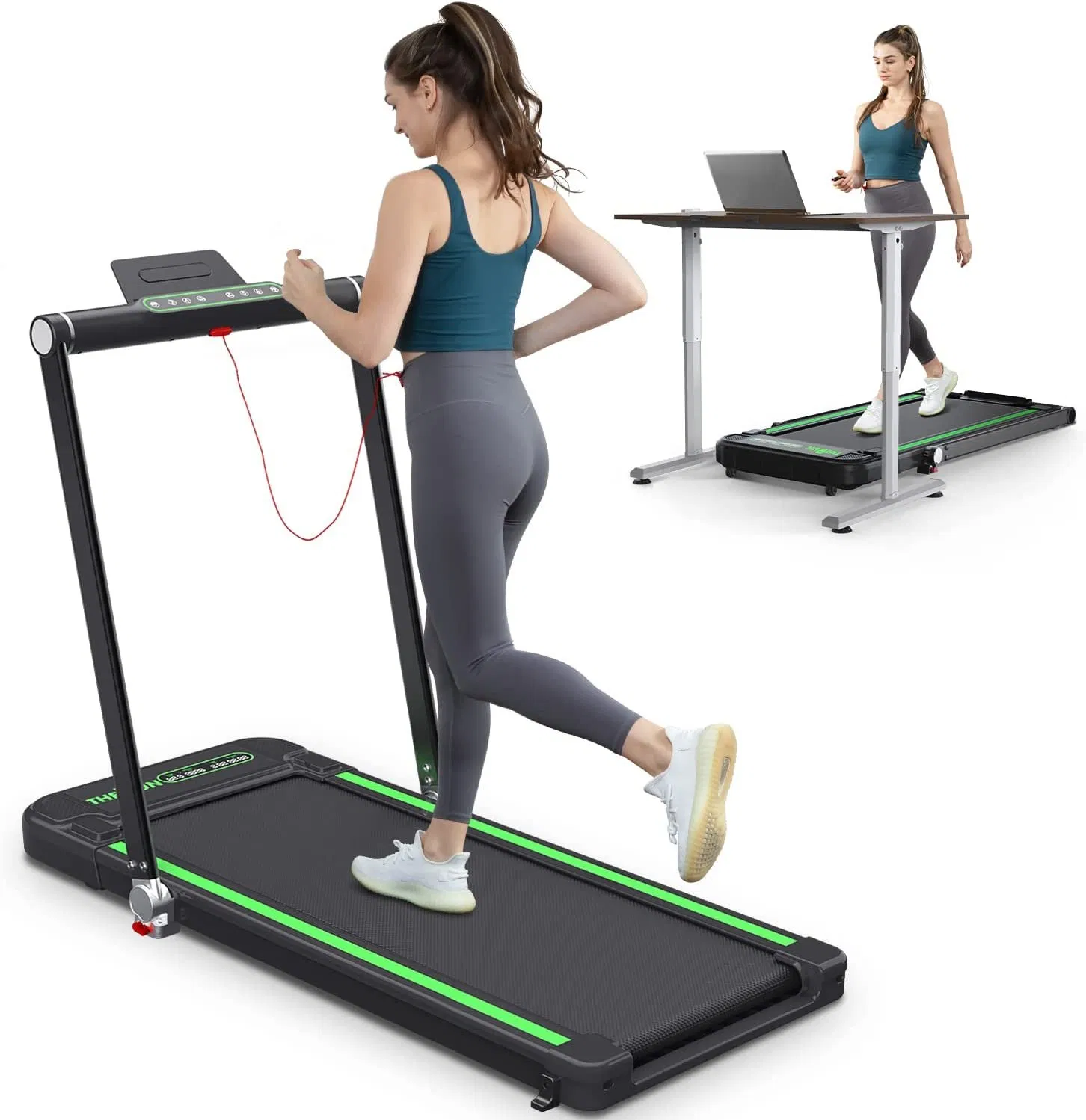 Pad Treadmills for Home with 7.5MPH, Built-in Speaker, Upgrade 3.0HP Foldable Treadmills with 10% Incline, Compact Running Machine with APP, 350 LBS, LED Display, Remote Control