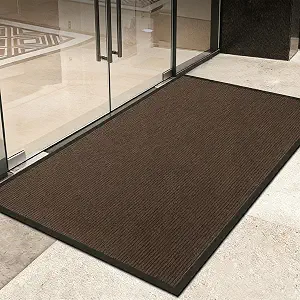 4' X 6' Brown Commercial Grade Door Mat Indoor Outdoor Entrance | Traffic Guard Doormat, Industrial Rug Heavy Duty Brush Step Entrance Mat Weather Utility Rug with Non Slip Rubber Backing