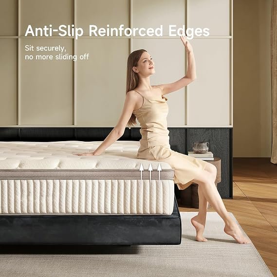 Queen Mattress, 12 Inch Hybrid Queen Mattress in a Box, Memory Foam & Individual Pocket Springs, Medium Firm, Motion Isolation, Ideal for All Sleep Positions, CertiPUR-US Certified
