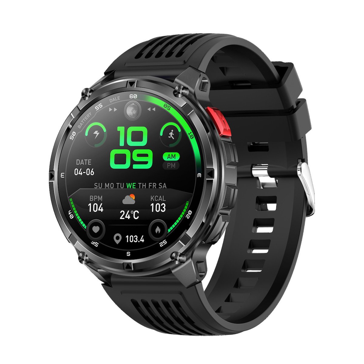 Mens Smart Watch for Android Phones and iPhone,Military Sport Smart Watches for Men Fitness Tracker Watch with Flashlight/Compass/Waterproof/100 Days Battery/Heart Rate/Sleep/100+ Sport Modes