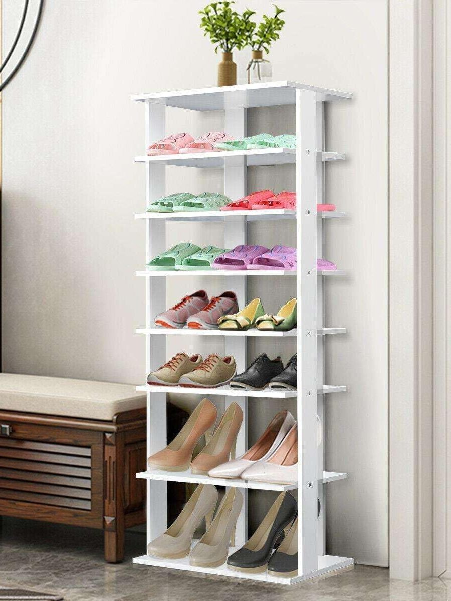 ROOMTEC Modular Closet System, 19.5" Shoe Shelf Closet Tower Wall-Mounted Closet Organizer, Wooden Tower for Walk-In Closets, Wardrobe Storage