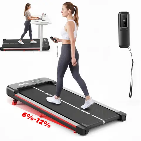 Walking Pad Treadmill for Home, Built-in Speaker, 6.2MPH Under Desk Walking Pad with 10% Incline, 2.75HP Portable Walking Pad with APP, 330LBS Capacity, Remote Control, 12 HIIT Programs