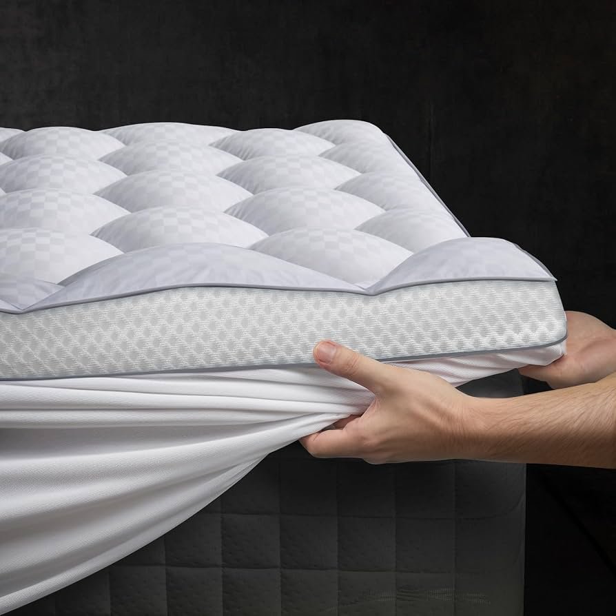 3 Inch Ultra-Fluffy Memory Foam Mattress Topper Twin XL for Back Pain, Extra Soft Pillow Top Twin XL Mattress Topper with 4X Support, Mattress Pad with Breathable Air Mesh Sides, 6-21'' Deep