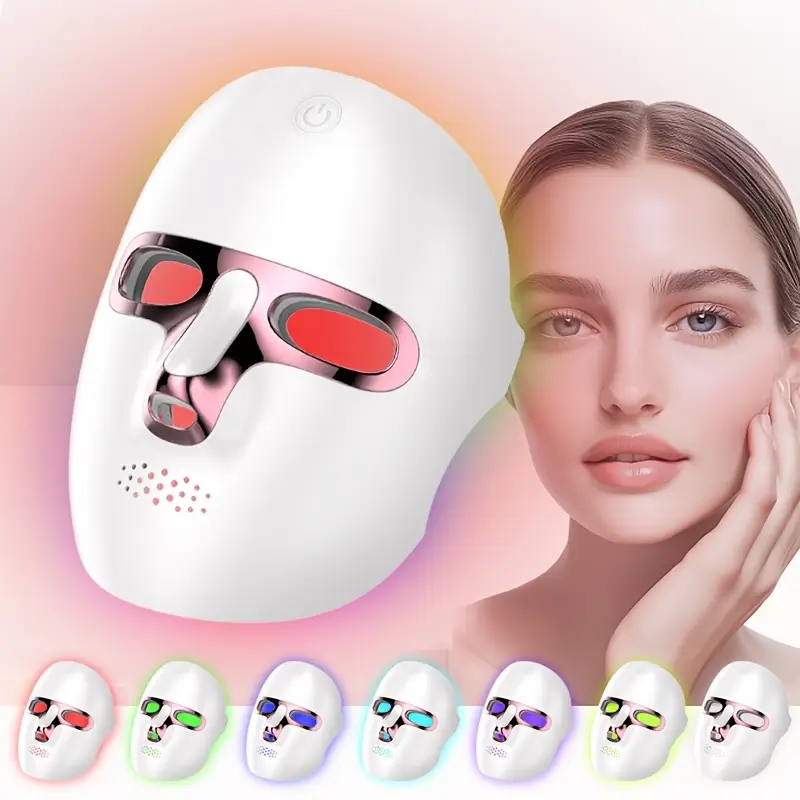 Led Mask Light Therapy, Cordless Rechargeable Face Mask with Built-in Battery, Lightweight Skin Care Device