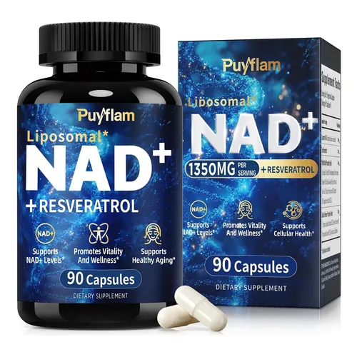 NAD Supplement, 12-in-1 Liposomal NAD+ Plus with Trans-Resveratrol, CoQ10, PQQ & Alpha Lipoic Acid, Healthy Aging & Cellular Wellness Support for Women and Men, NMN & NMNH Alternative, 90 Caps