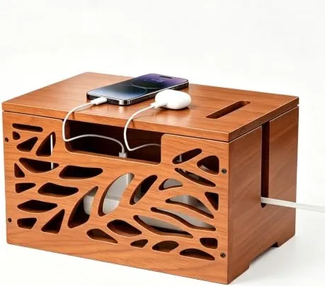Wooden Cable Management Box, Large Cord Hider Box, Cord Box