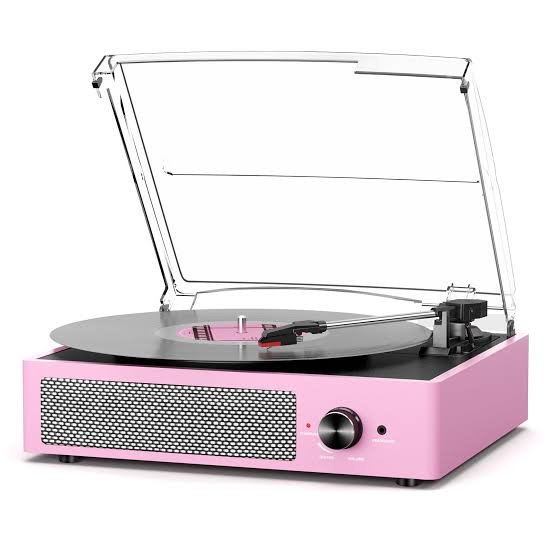 Vinyl Record Player Bluetooth Turntable with Built in Stereo Speakers Belt Drive 3 Speeds Turntables for Vinyl Records Support RCA Output, Aux in/Out, Auto