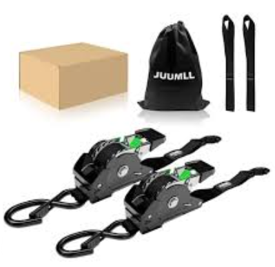 Retractable Ratchet Straps (4-Pack) 1” x 10ft, 1650lb Break Strength