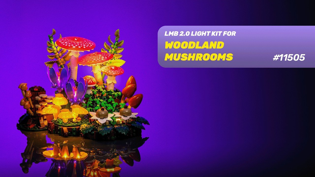 BrickSoul LED Lighting Kit Compatible with LEGO 11505 Woodland Mushrooms Building Set, Upgraded Touch Control & Adjustable Brightness