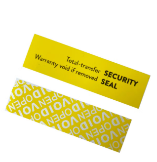 100pcs Tamper Proof Stickers Seals Labels (Matte Yellow, 1" X 3.54")