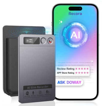 AI Voice Recorder with 1-Year Pro Included, AI Meeting Notes Unlimited Transcription, Summary & Action Items, GPT AI Note Taker for Meetings, Lectures & Calls, Unlimited Cloud Storage