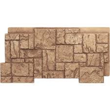 EverStone Castle Rock Faux Stone Panel, 49"W x 24 1/2"H x 1 1/4"D, Sea Shell Color